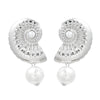 Alloy Imitation Pearl Conch Earrings Women's Geometric Style Electroplated Jewelry
