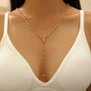 Alloy Imitation Pearl Virgin Cross Long Necklace With Electroplating For Women