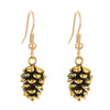 Alloy Imitation Pine Cone Women's Earrings With Leaves Pattern Electroplating Retro Fashion Personality Style