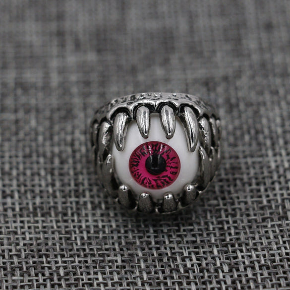 Alloy Imitation Stainless Steel Plated Punk Style Devil's Eye Ring
