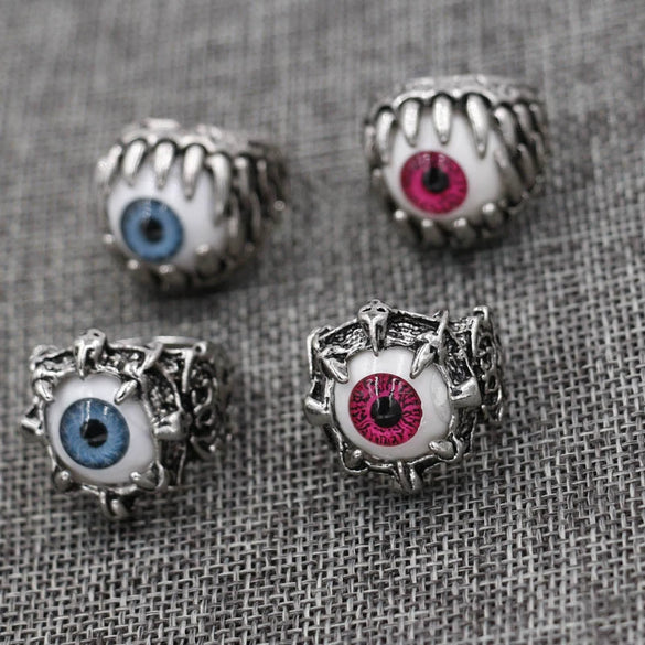 Alloy Imitation Stainless Steel Plated Punk Style Devil's Eye Ring