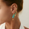 Alloy Imitation Turquoise Star Geometric Pendant Ear Bone Clip Earrings Set With Electroplating