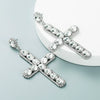 Alloy Inlaid Color Diamond Crossshaped Women's Highend Long Earrings