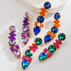 Alloy Inlaid Colorful Diamond Geometric Style Women's Earrings