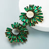 Alloy Inlaid Colorful Rhinestone Sunflower Earrings Set With Pearls