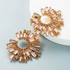 Alloy Inlaid Colorful Rhinestone Sunflower Earrings Set With Pearls