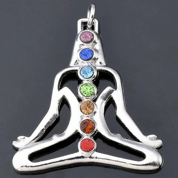 Alloy Inlaid Crystal Gemstone Retro Geometric Pendant Jewelry