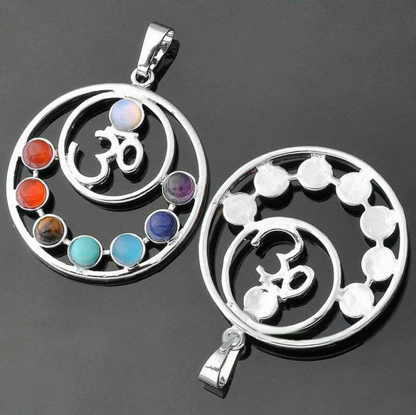 Alloy Inlaid Crystal Gemstone Retro Geometric Pendant Jewelry