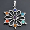 Alloy Inlaid Crystal Gemstone Retro Geometric Pendant Jewelry