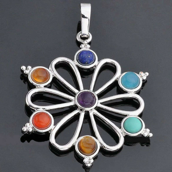 Alloy Inlaid Crystal Gemstone Retro Geometric Pendant Jewelry