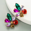 Alloy Inlaid Glass Diamond Flower Earrings Fashion Personality
