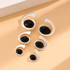 Alloy Inlaid Oval Geometric Women's Earrings With Electroplating
