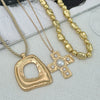 Alloy Inlaid Pearl Geometric Cross Punk Hiphop Ins Style Electroplated Women's Necklace