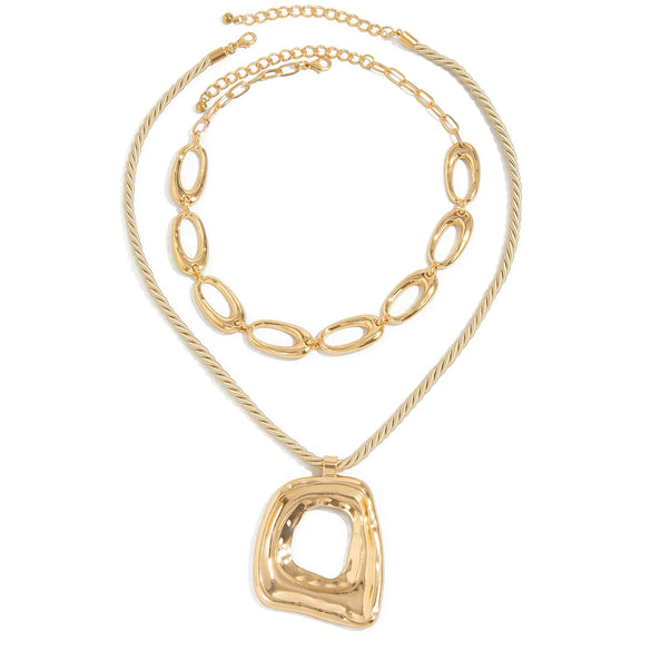 Alloy Inlaid Pearl Geometric Cross Punk Hiphop Ins Style Electroplated Women's Necklace
