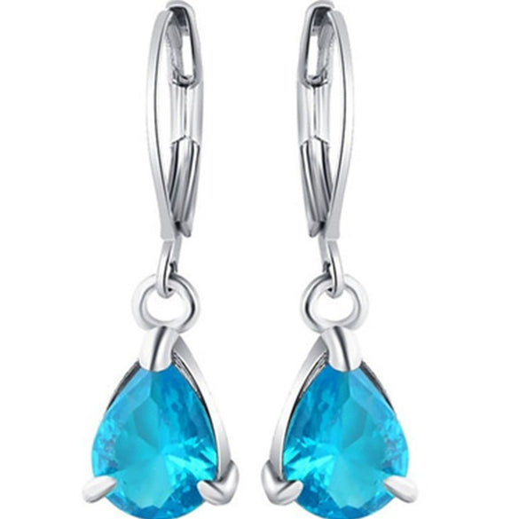 Alloy Inlaid Pink Zircon Drop Shape Women's Earrings Geometric Engagement Jewelry