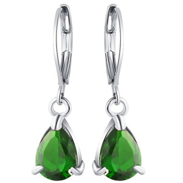 Alloy Inlaid Pink Zircon Drop Shape Women's Earrings Geometric Engagement Jewelry