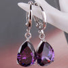 Alloy Inlaid Pink Zircon Drop Shape Women's Earrings Geometric Engagement Jewelry