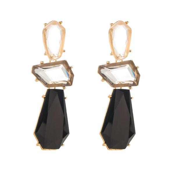 Alloy Inlaid Resin Irregular Geometric Polygonal Women's Earrings