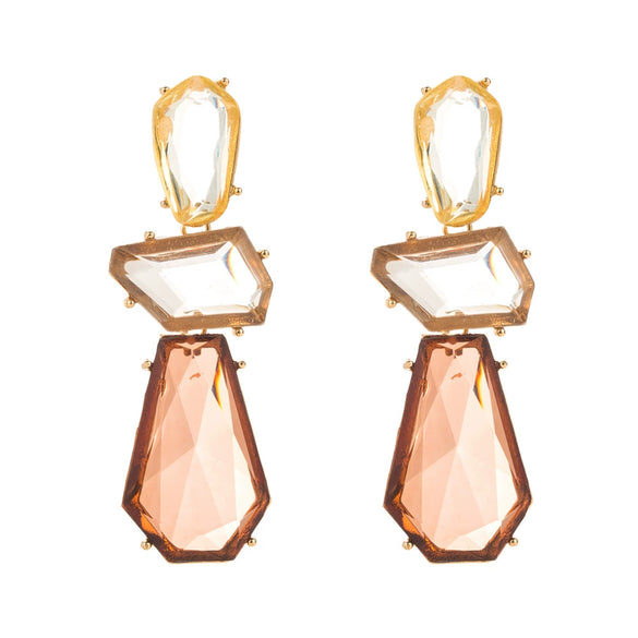 Alloy Inlaid Resin Irregular Geometric Polygonal Women's Earrings