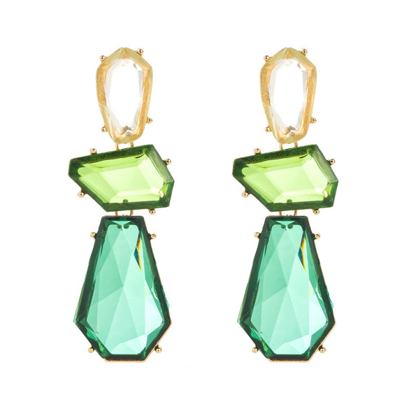Alloy Inlaid Resin Irregular Geometric Polygonal Women's Earrings