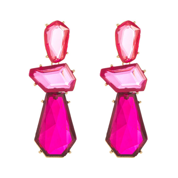Alloy Inlaid Resin Irregular Geometric Polygonal Women's Earrings