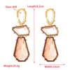 Alloy Inlaid Resin Irregular Geometric Polygonal Women's Earrings