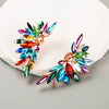 Alloy Inlaid Rhinestone Flower Diamond Earrings For Women