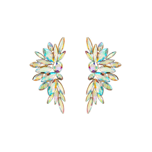 Alloy Inlaid Rhinestone Flower Diamond Earrings For Women