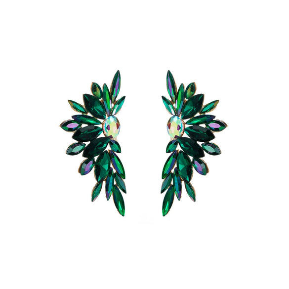 Alloy Inlaid Rhinestone Flower Diamond Earrings For Women