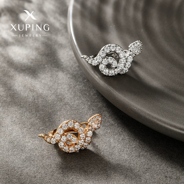 Alloy Inlaid Zircon Snakeshaped Electroplated Women's Light Luxury Highend Earrings