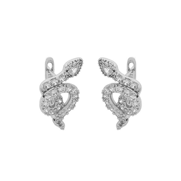 Alloy Inlaid Zircon Snakeshaped Electroplated Women's Light Luxury Highend Earrings