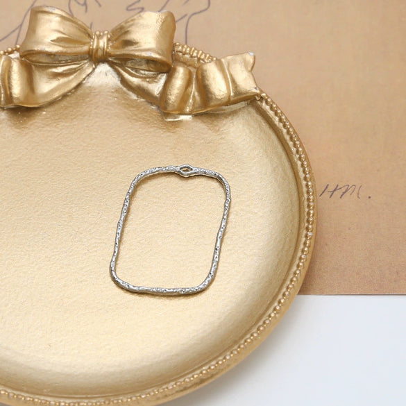 Alloy Irregular Geometric Round Fold Hollow Frame Diy Handmade Jewelry Pendant Material Accessories Minimalist Style