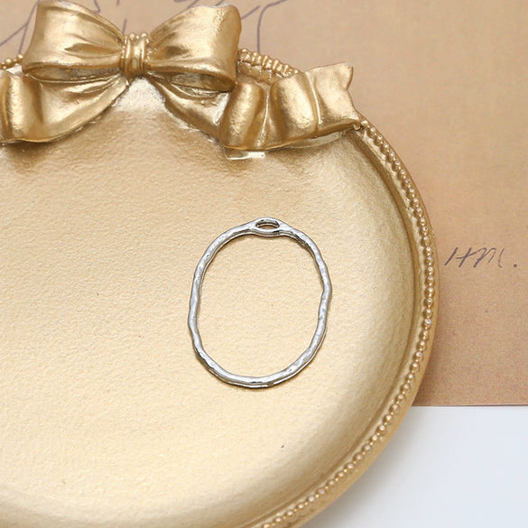 Alloy Irregular Geometric Round Fold Hollow Frame Diy Handmade Jewelry Pendant Material Accessories Minimalist Style