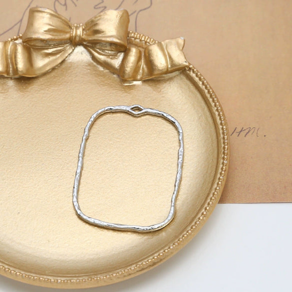 Alloy Irregular Geometric Round Fold Hollow Frame Diy Handmade Jewelry Pendant Material Accessories Minimalist Style