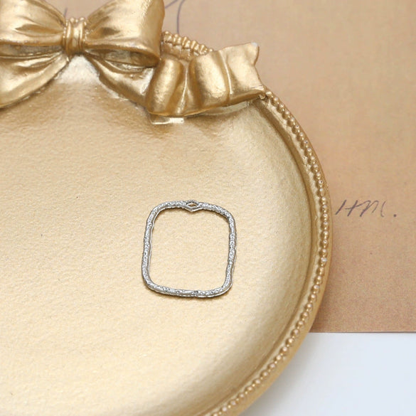Alloy Irregular Geometric Round Fold Hollow Frame Diy Handmade Jewelry Pendant Material Accessories Minimalist Style