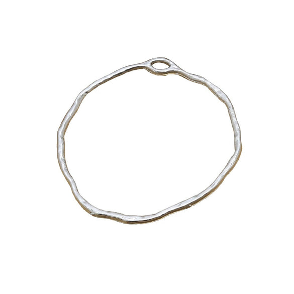 Alloy Irregular Geometric Round Fold Hollow Frame Diy Handmade Jewelry Pendant Material Accessories Minimalist Style