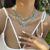 Alloy Irregular Gravel Collarbone Necklace With Star And Geometric Pattern Electroplated For Women