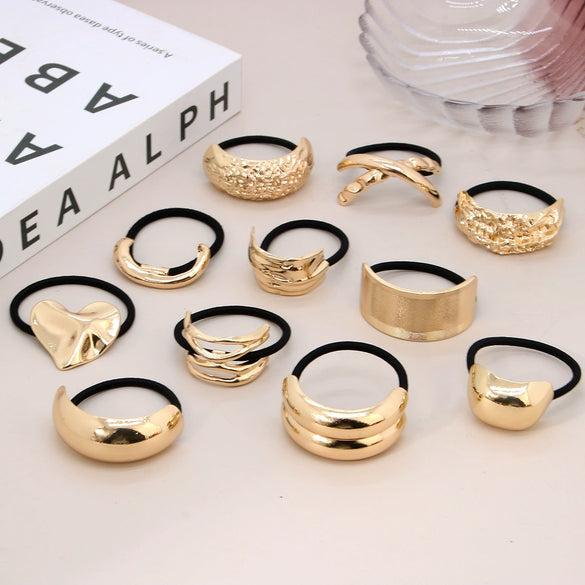Alloy Irregular Hair Ring Retro Distinctive With Electroplating Treatment