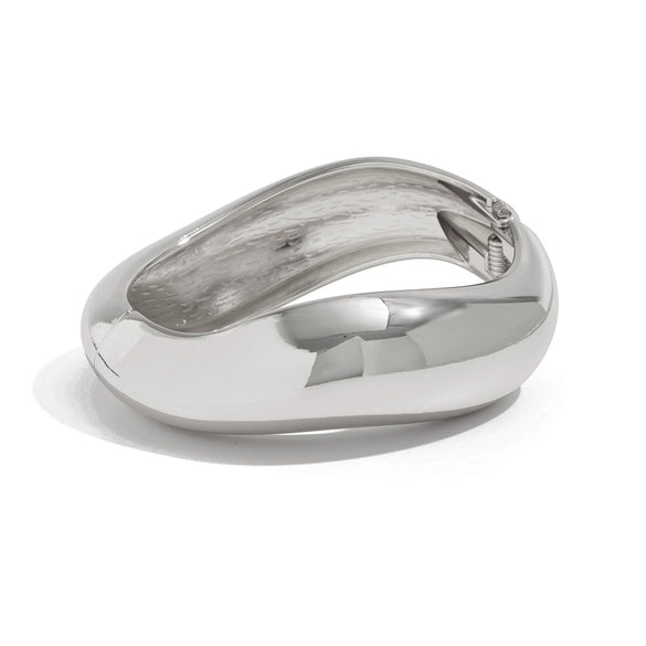 Alloy Irregular Metal Electroplated Smooth Bracelet With Water Ripple Design