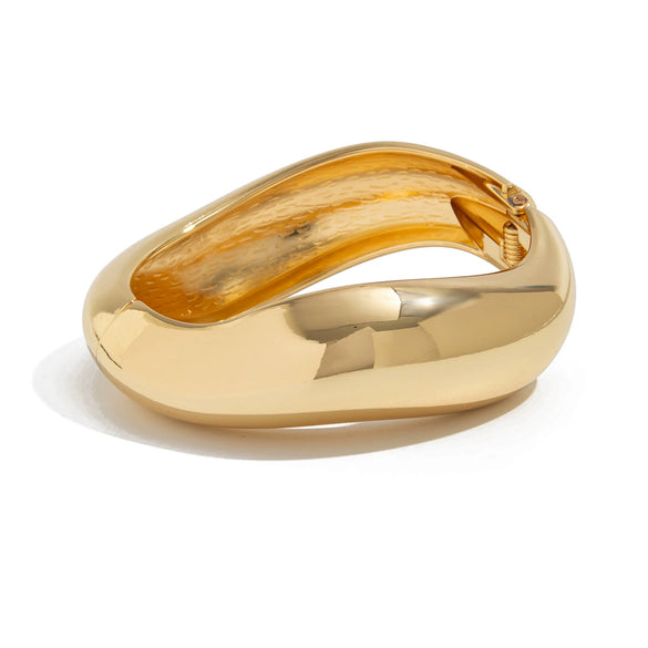 Alloy Irregular Metal Electroplated Smooth Bracelet With Water Ripple Design