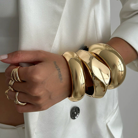 Alloy Irregular Minimalist Electroplated Bracelet