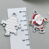 Alloy Jewelry Accessories Christmas Tree Santa Claus Snowman Bell Elk Dripping Oil Pendant For Diy Bracelet