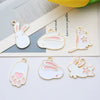 Alloy Jewelry Accessories Dripping Oil Cartoon Rabbit Pendant Earrings Bracelet Key Chain
