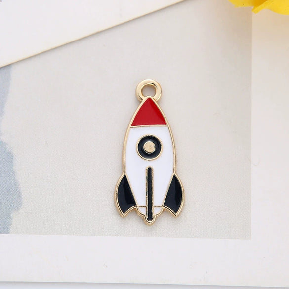 Alloy Jewelry Accessories Dripping Oil Pendant Star Universe Astronaut Earring Pendant Key
