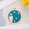 Alloy Jewelry Accessories Dripping Oil Pendant Star Universe Astronaut Earring Pendant Key