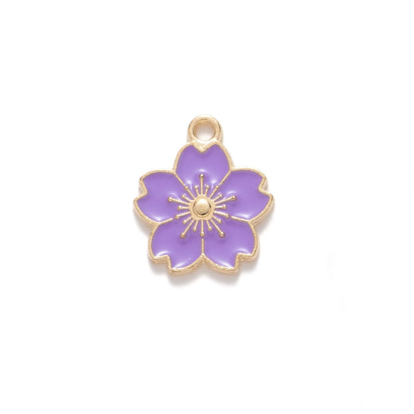 Alloy Jewelry Accessories Dripping Oil Totem Cherry Blossom Pendant For Necklace Bracelet Mobile Phone