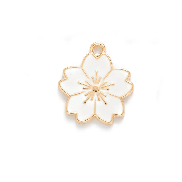 Alloy Jewelry Accessories Dripping Oil Totem Cherry Blossom Pendant For Necklace Bracelet Mobile Phone