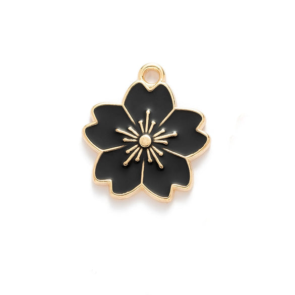 Alloy Jewelry Accessories Dripping Oil Totem Cherry Blossom Pendant For Necklace Bracelet Mobile Phone