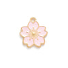 Alloy Jewelry Accessories Dripping Oil Totem Cherry Blossom Pendant For Necklace Bracelet Mobile Phone