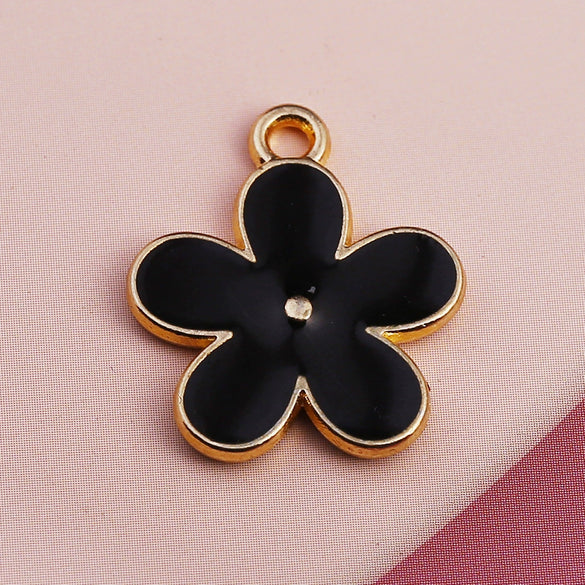Alloy Jewelry Accessories Earrings Pendant With Five Color Flower And Eight Eyes Pattern Dripping Oil Style